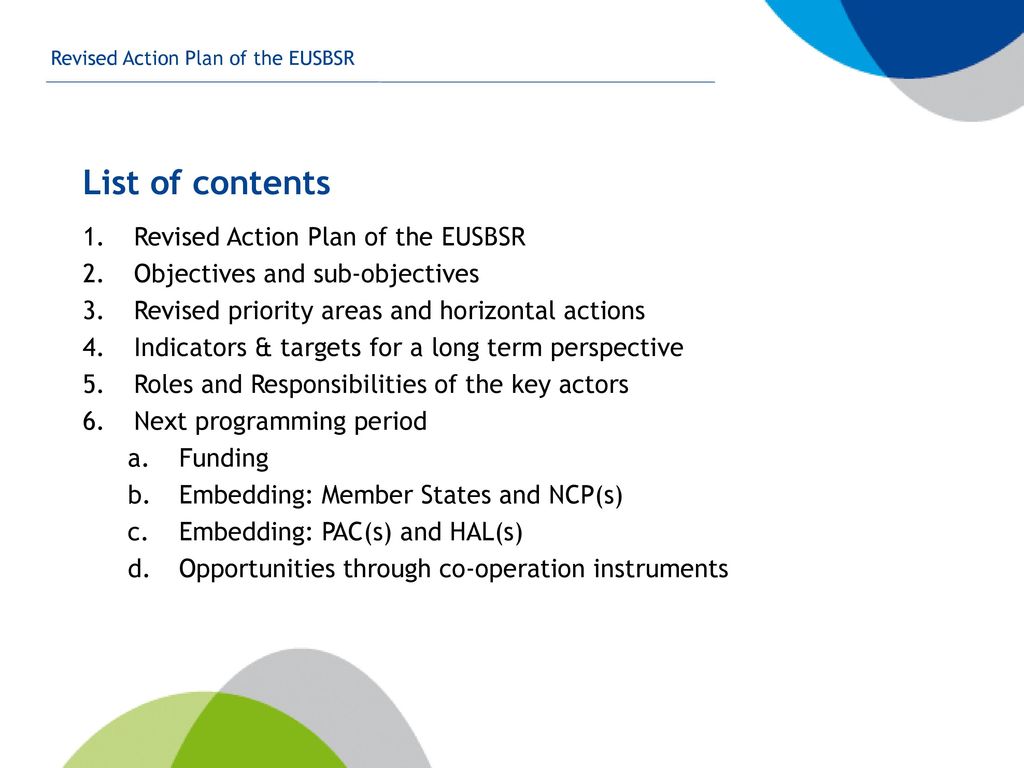 Revised Action Plan of the EUSBSR as of February ppt download