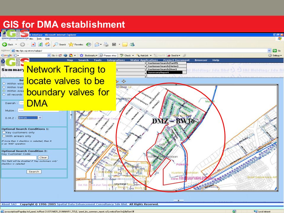 GIS for DMA establishment