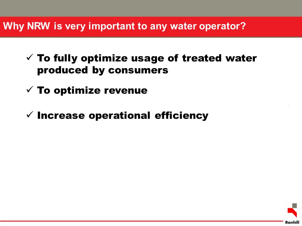 Why NRW is very important to any water operator
