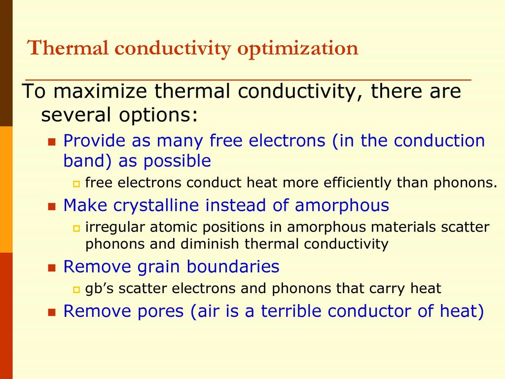 Thermal conductivity optimization