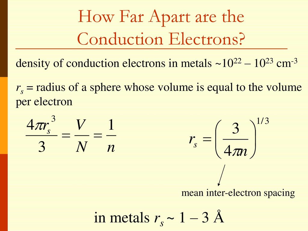 How Far Apart are the Conduction Electrons