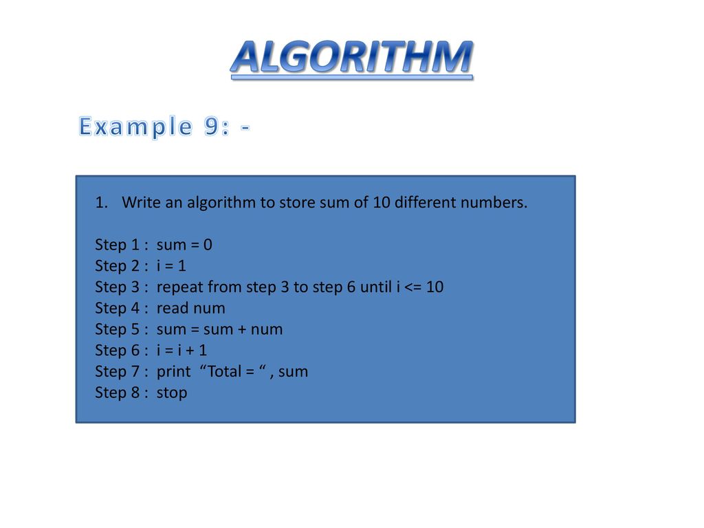 Topic:- ALGORITHM Incharge Faculty – Lokesh Sir. - ppt download