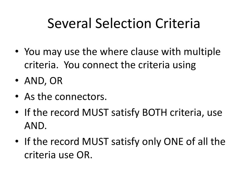 The database exercises fall ppt download