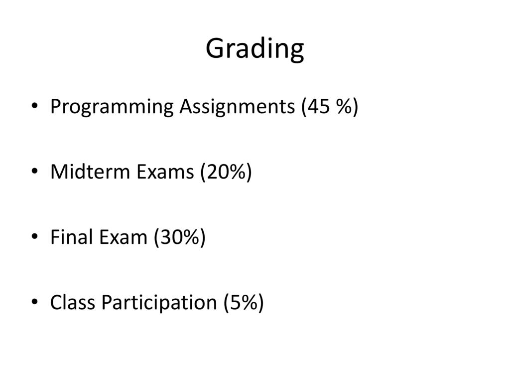 grading of programming assignments