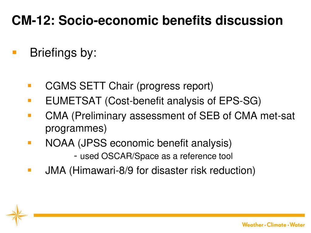 CM-12: Socio-economic benefits discussion