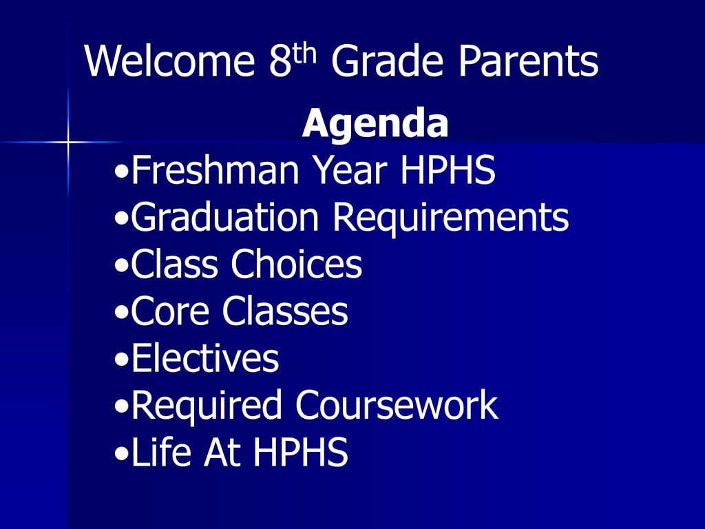 Welcome 8th Grade Parents