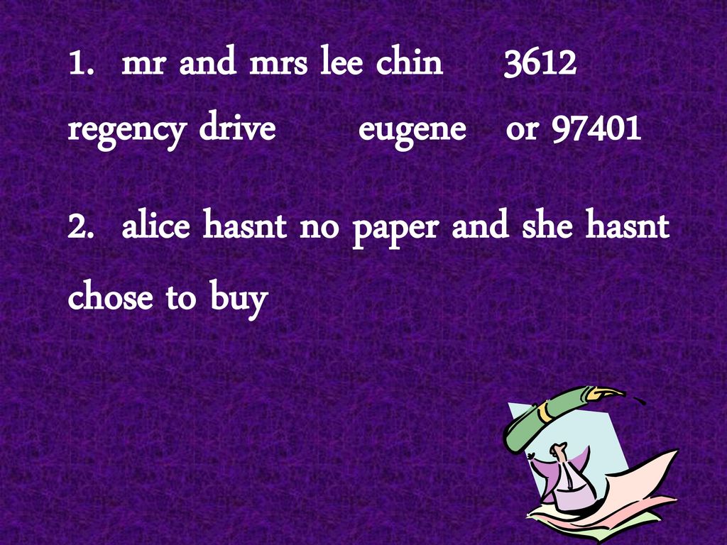 1 Mr And Mrs Lee Chin 3612 Regency Drive Eugene Or Ppt Download