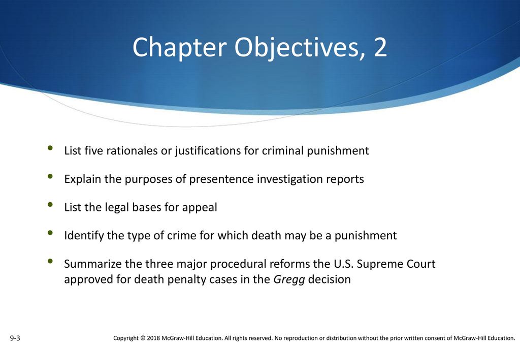 state and federal objectives of punishment