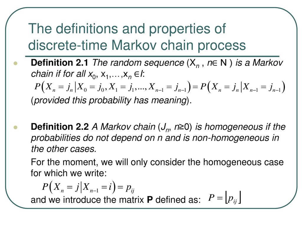 Lecture 4: Markov Chain Theory and CreditMetricsTM - ppt download
