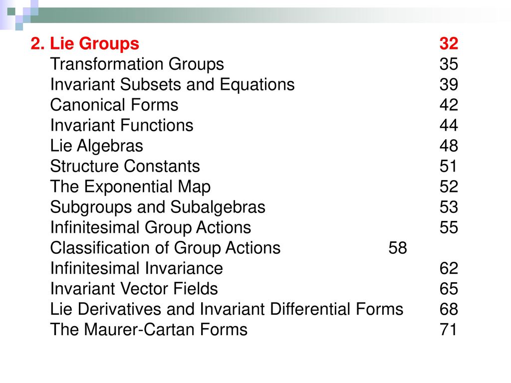 Equivalence invariants and symmetry ppt download