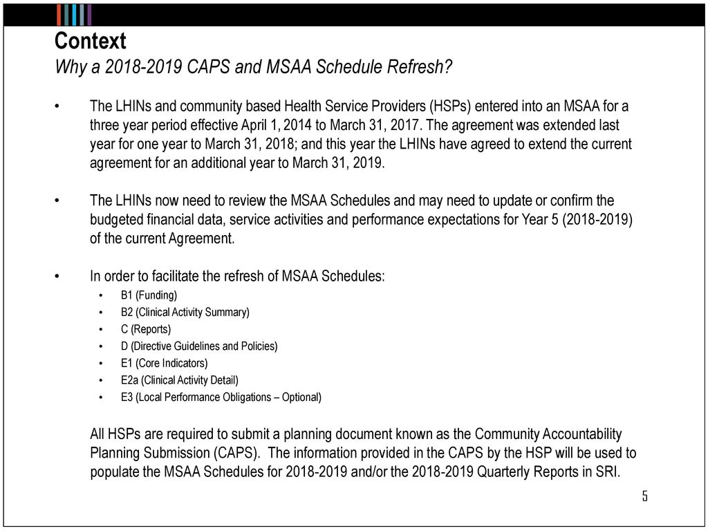 COMMUNITY ACCOUNTABILITY PLANNING SUBMISSIONS (CAPS) & MULTISECTOR