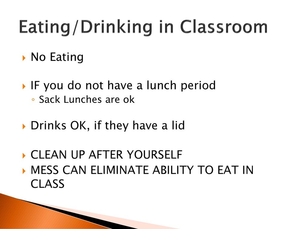 Eating/Drinking in Classroom
