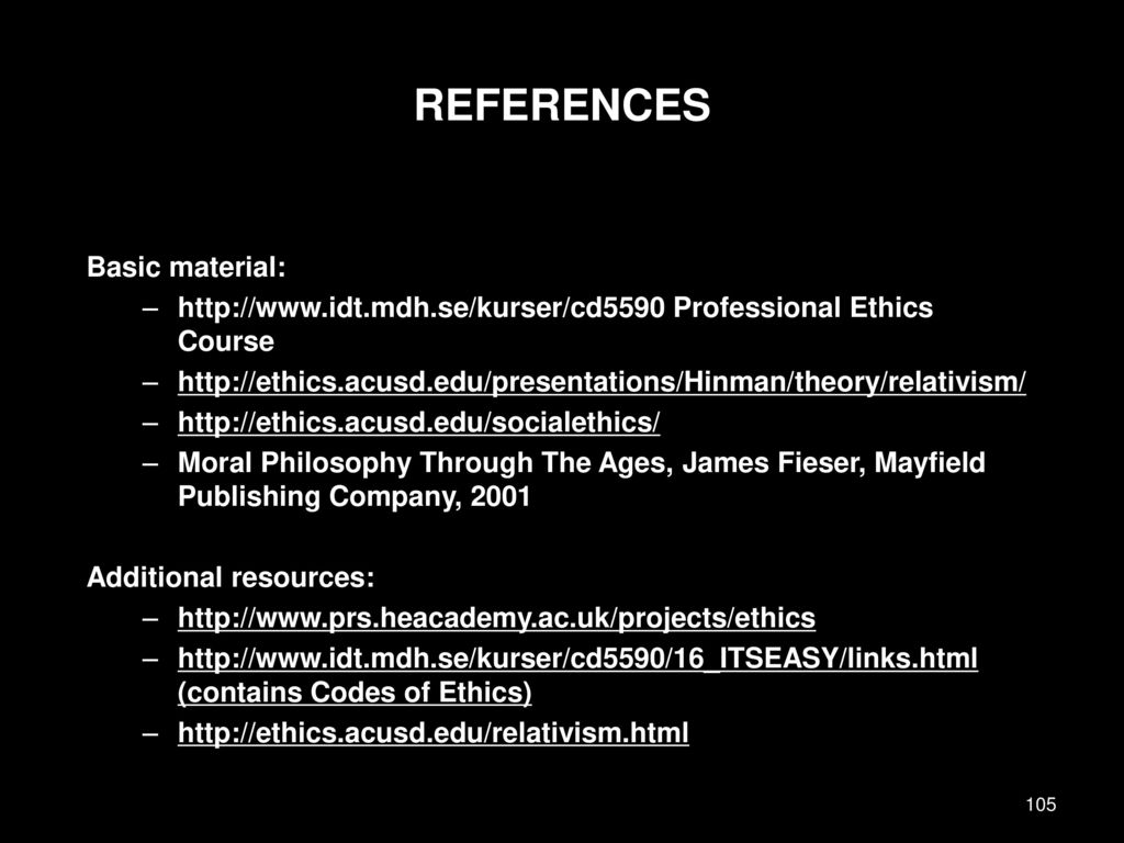 REFERENCES Basic material: