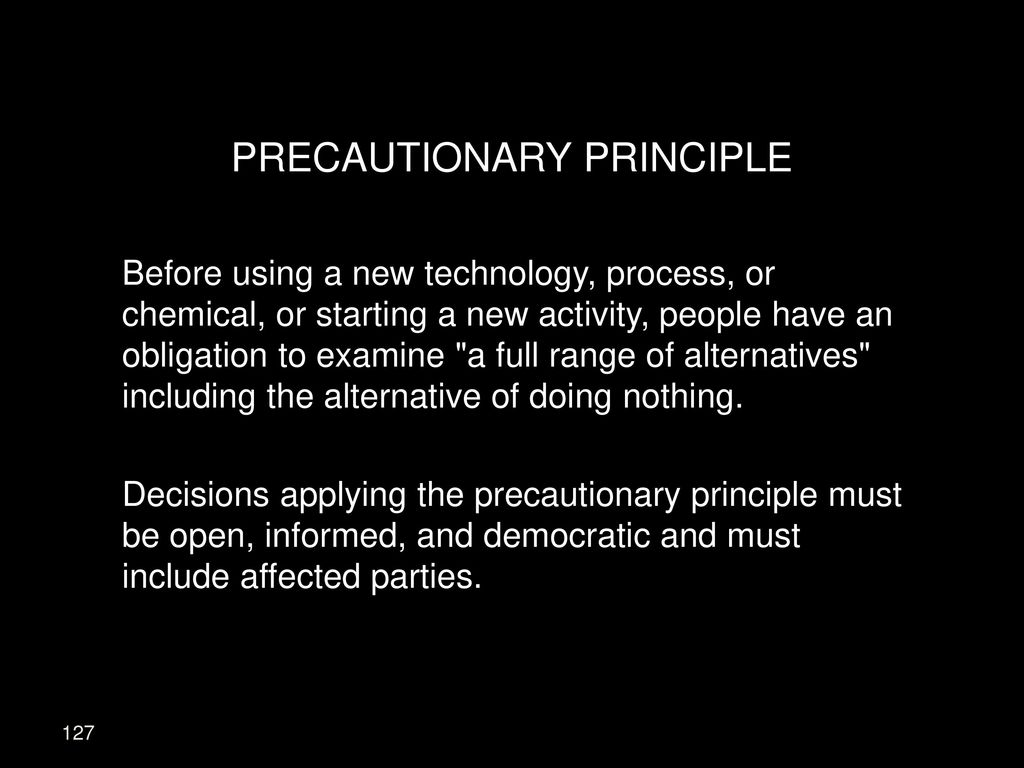 PRECAUTIONARY PRINCIPLE