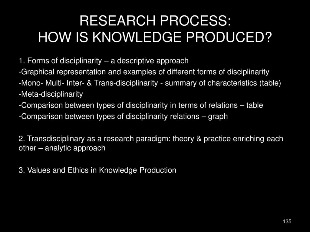 RESEARCH PROCESS: HOW IS KNOWLEDGE PRODUCED