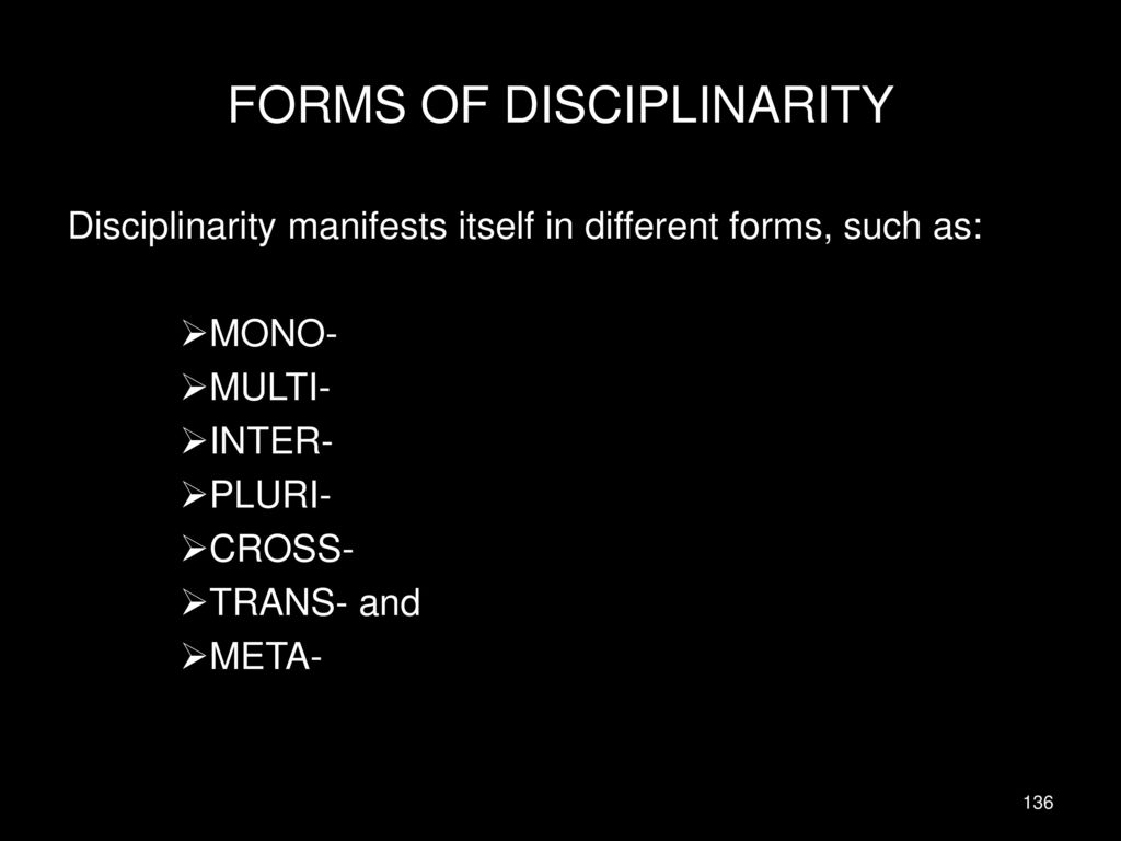 FORMS OF DISCIPLINARITY
