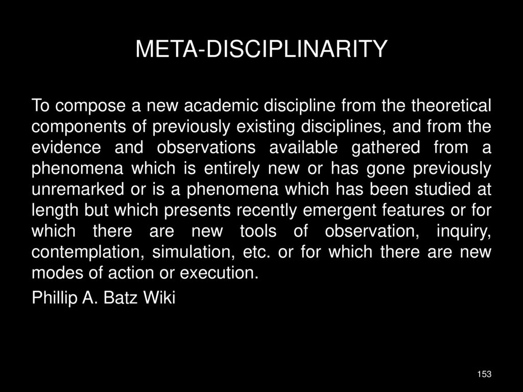 META-DISCIPLINARITY