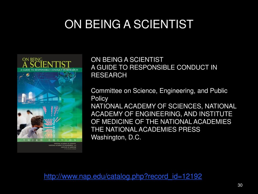 ON BEING A SCIENTIST   record_id=12192