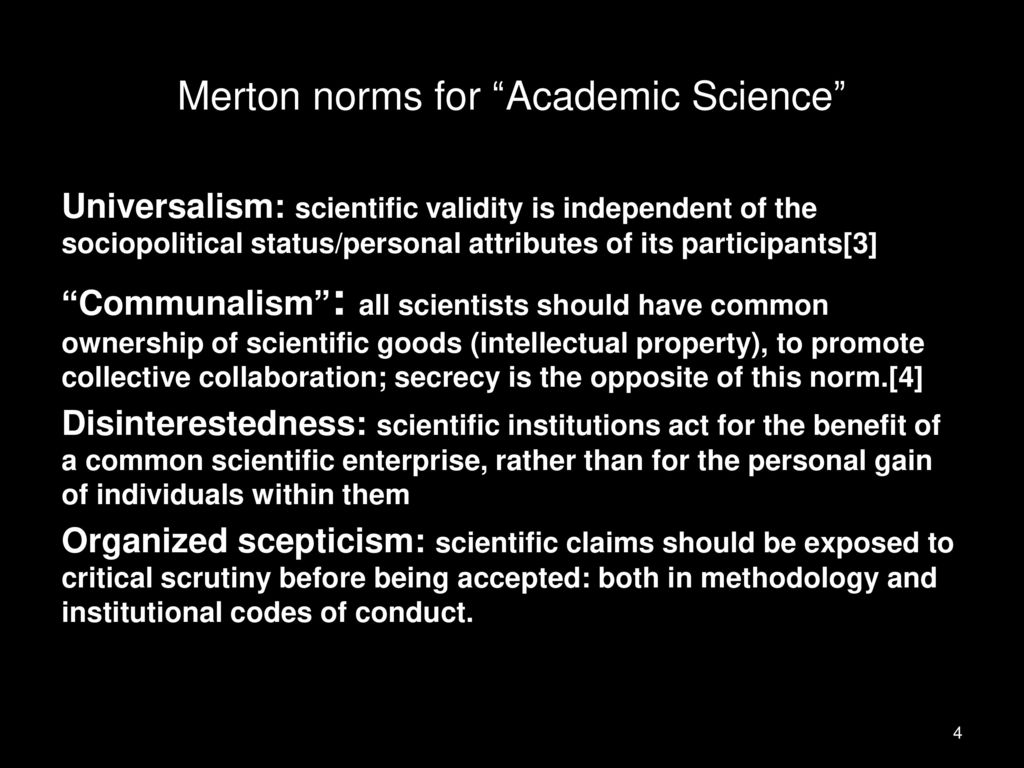 Merton norms for Academic Science