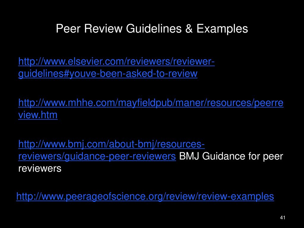 Peer Review Guidelines & Examples