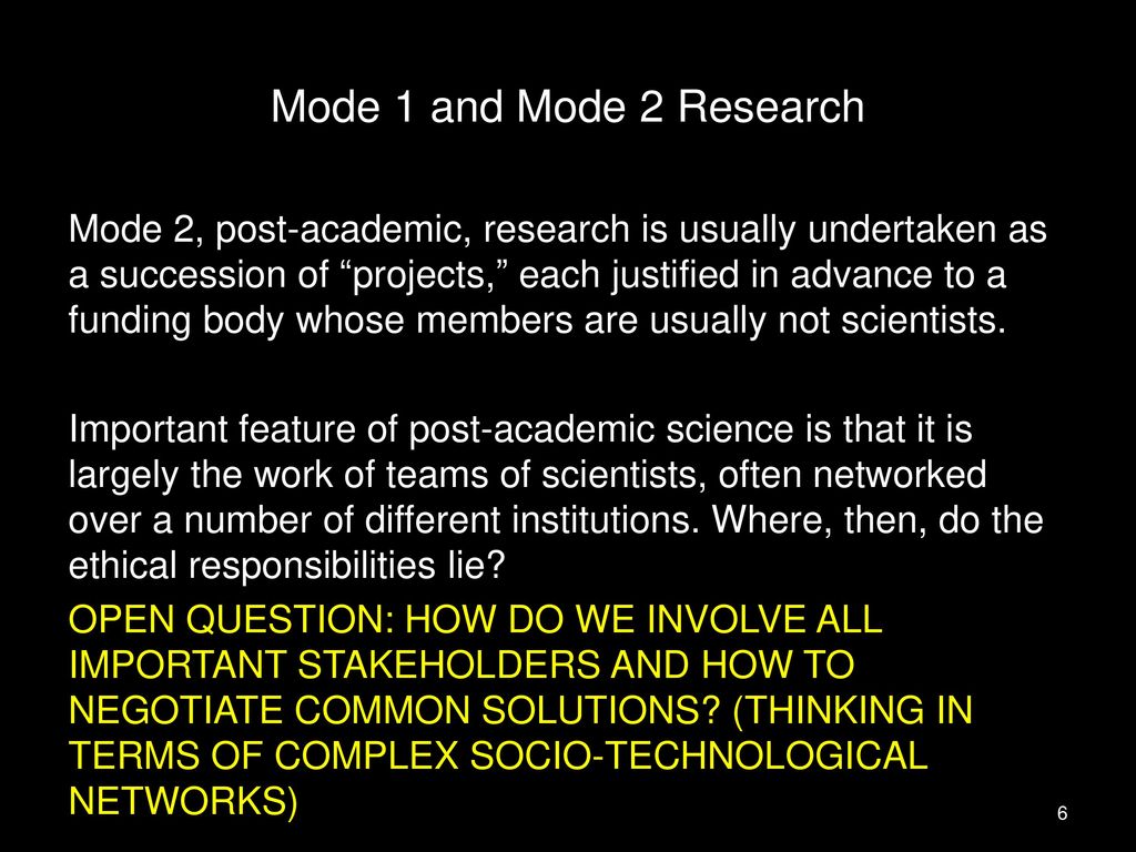 Mode 1 and Mode 2 Research