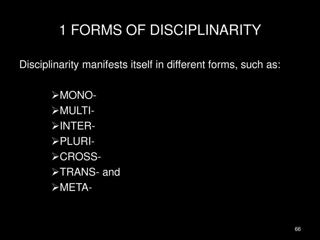 1 FORMS OF DISCIPLINARITY