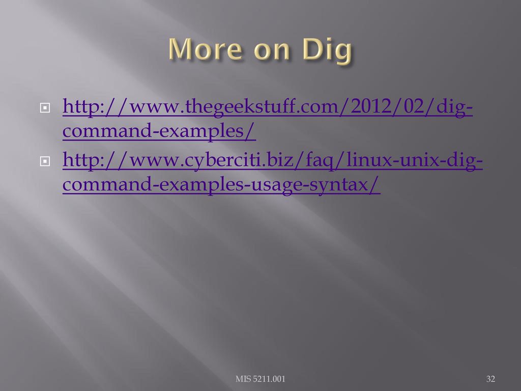 More on Dig