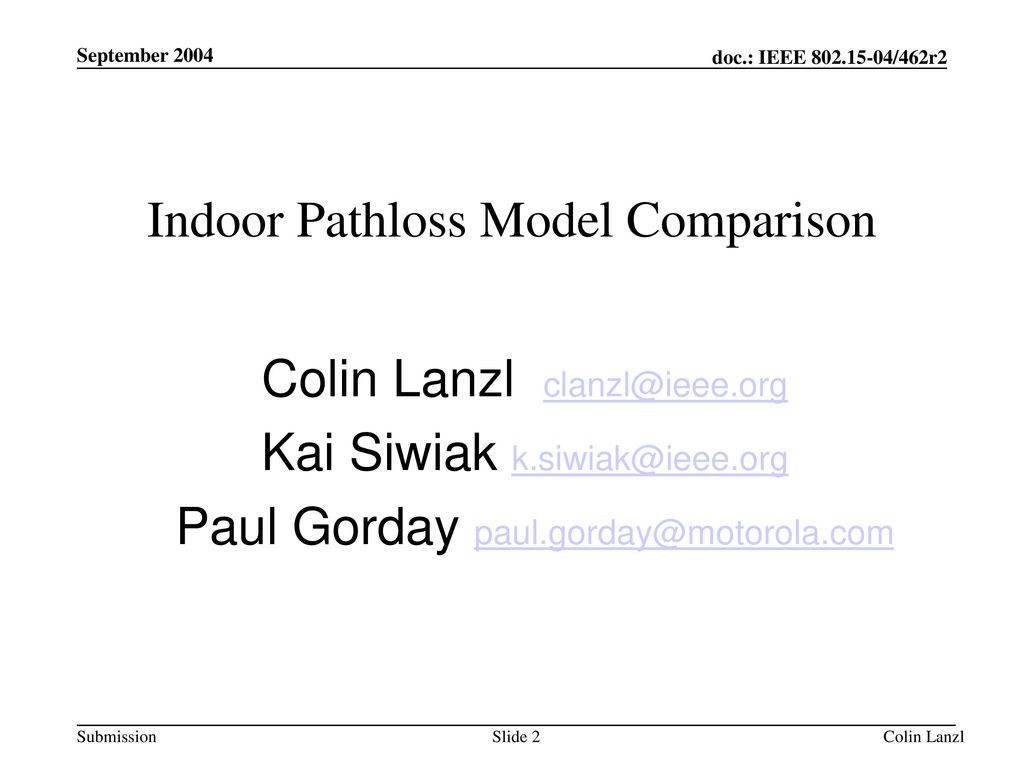 Indoor Pathloss Model Comparison