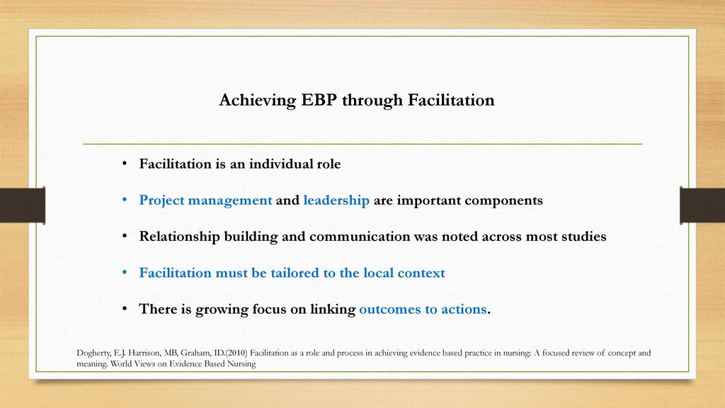 The Role of Facilitation in the Effectiveness of Infection Prevention ...
