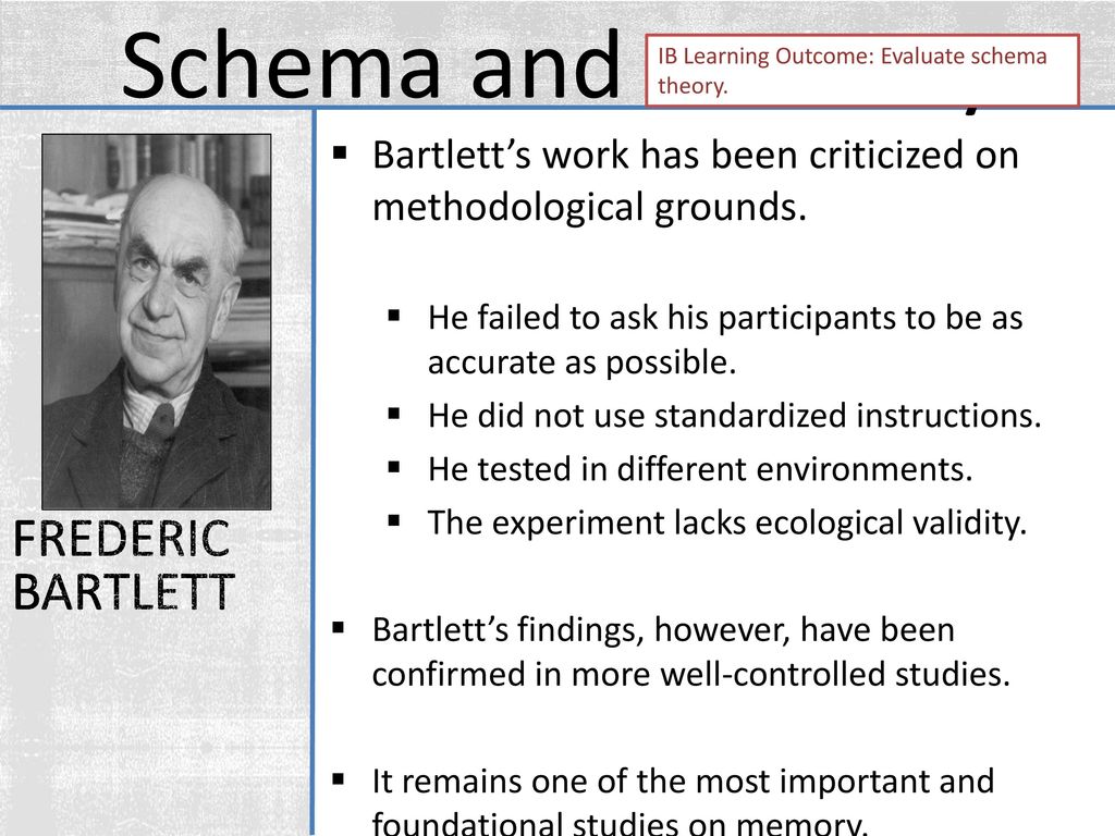 bartlett's experiment in which english participants