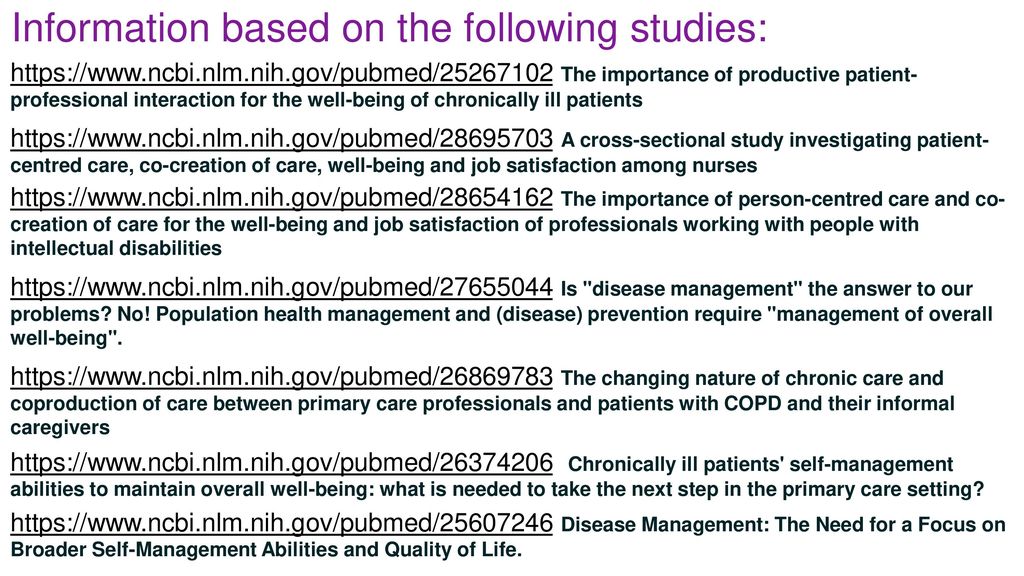 Information based on the following studies: