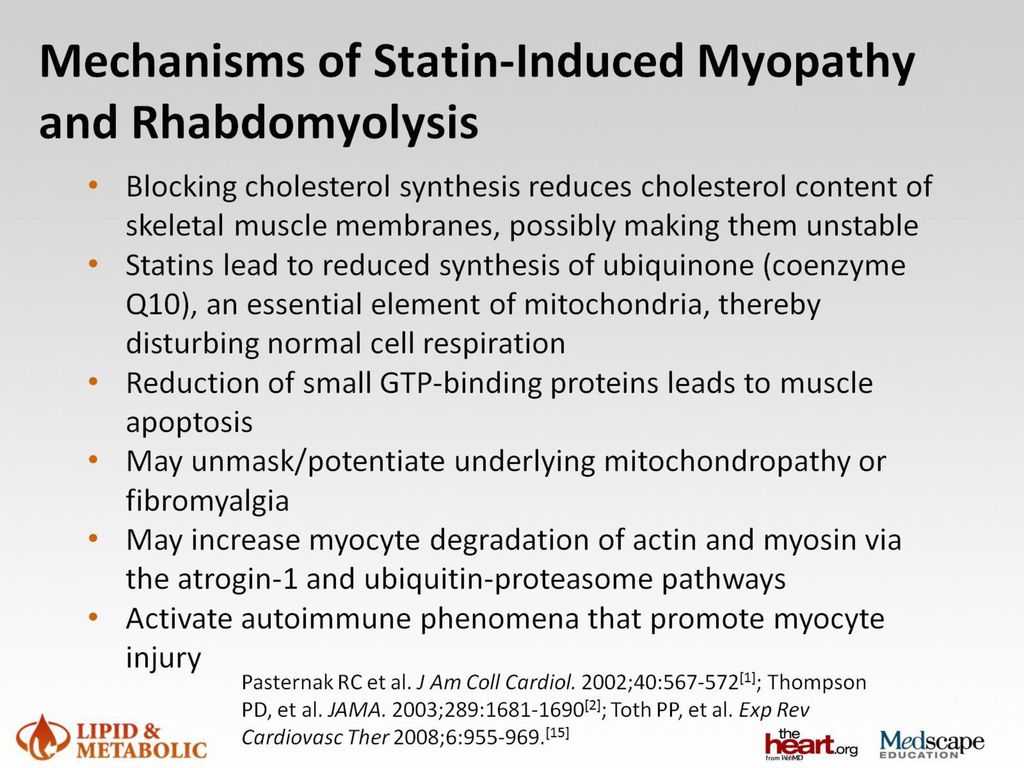 Mechanisms of Statin-Induced Myopathy and Rhabdomyolysis