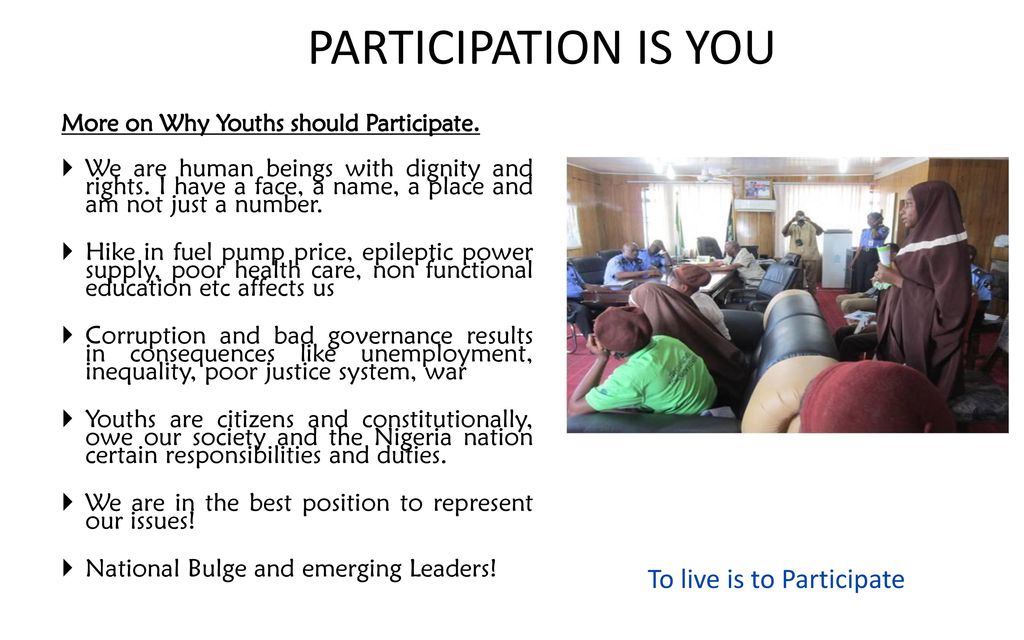 YOUTH PARTICIPATION IN GOVERNANCE - Ppt Download