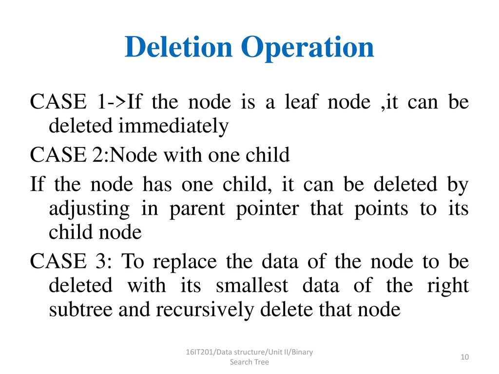 16IT201/Data structure/Unit II/Binary Search Tree - ppt download