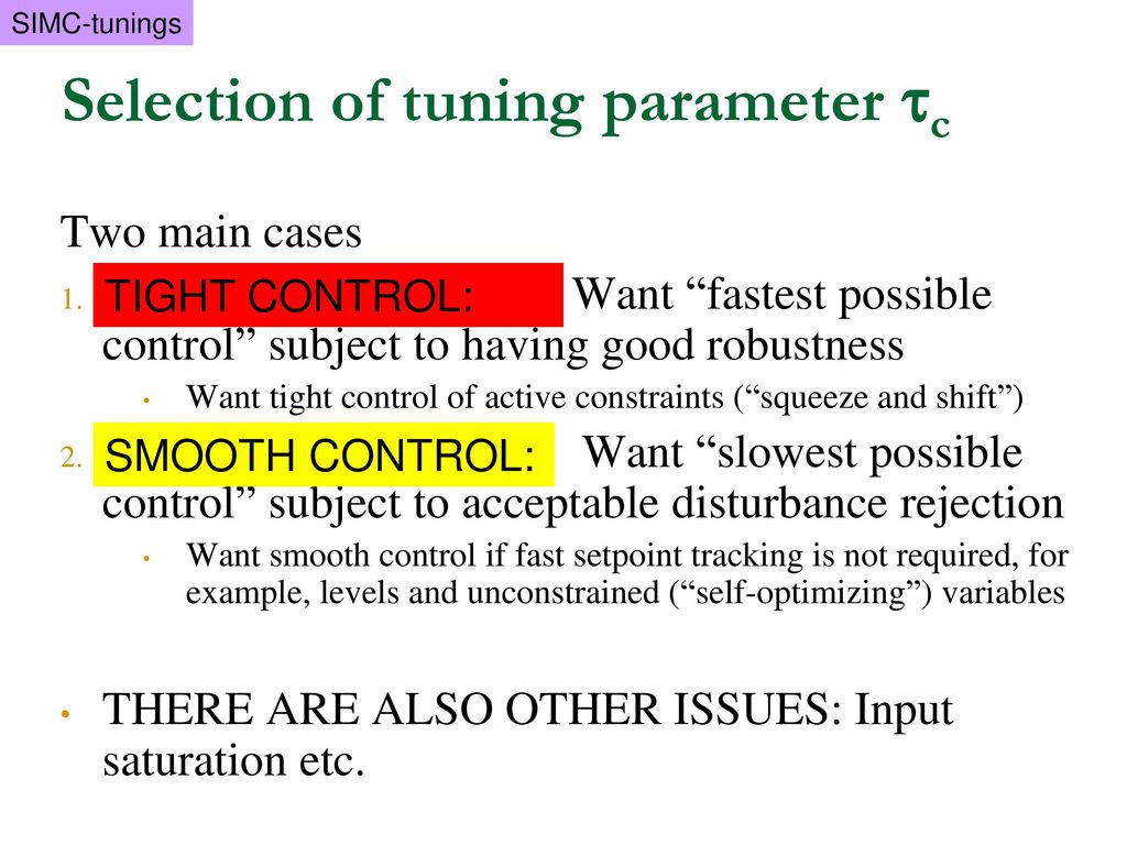 Selection of tuning parameter c