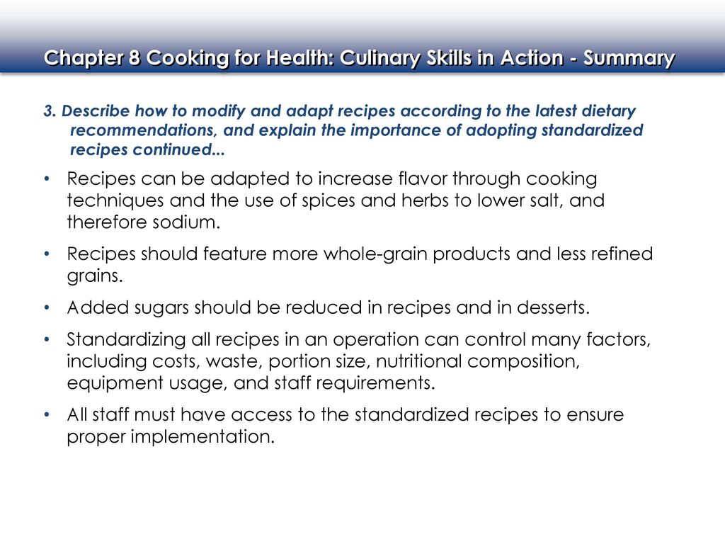 Cooking for Health: Culinary Skills in Action - ppt download