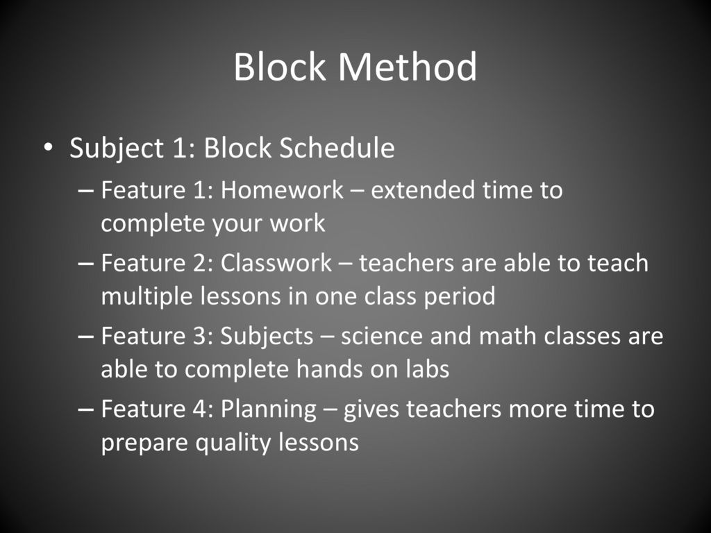 block method essay