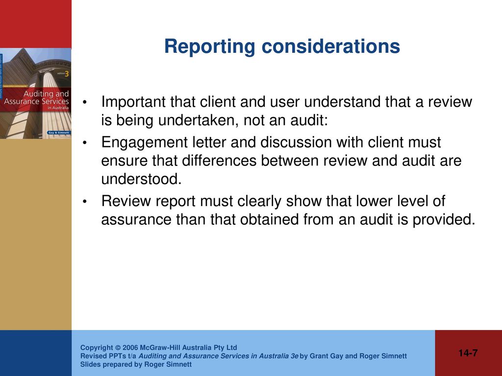 Reporting considerations