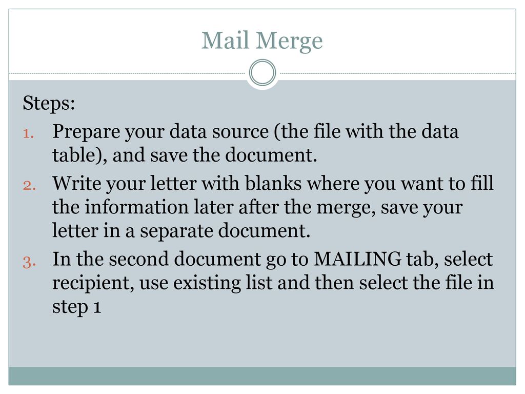 Mail merge ppt download