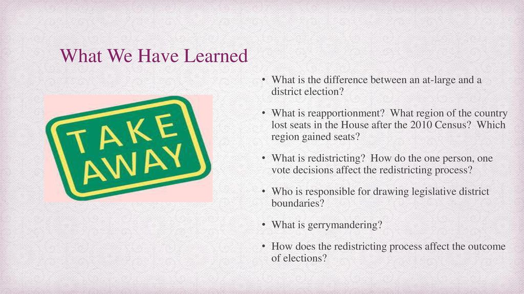 Choices Program Gerrymandering One Person One Vote Choices Program