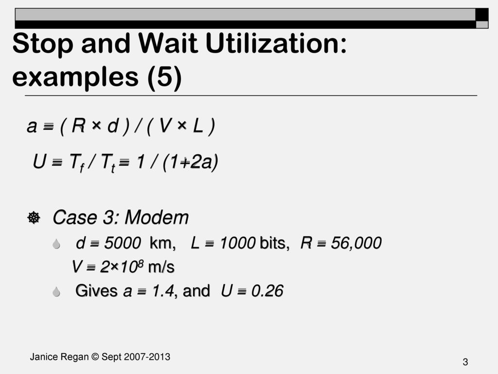 Stop and Wait Utilization: examples (5)