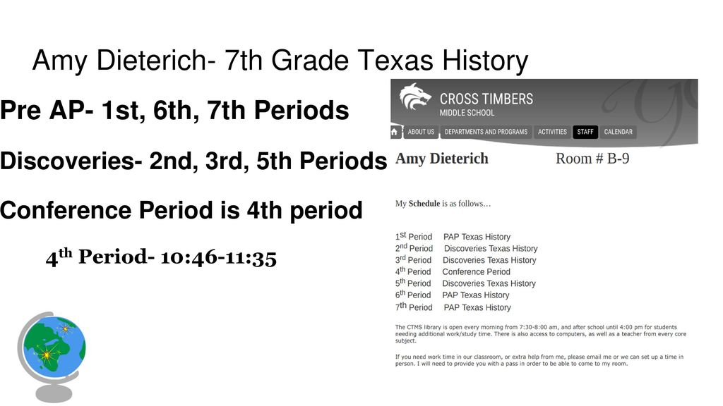 Amy Dieterich- 7th Grade Texas History