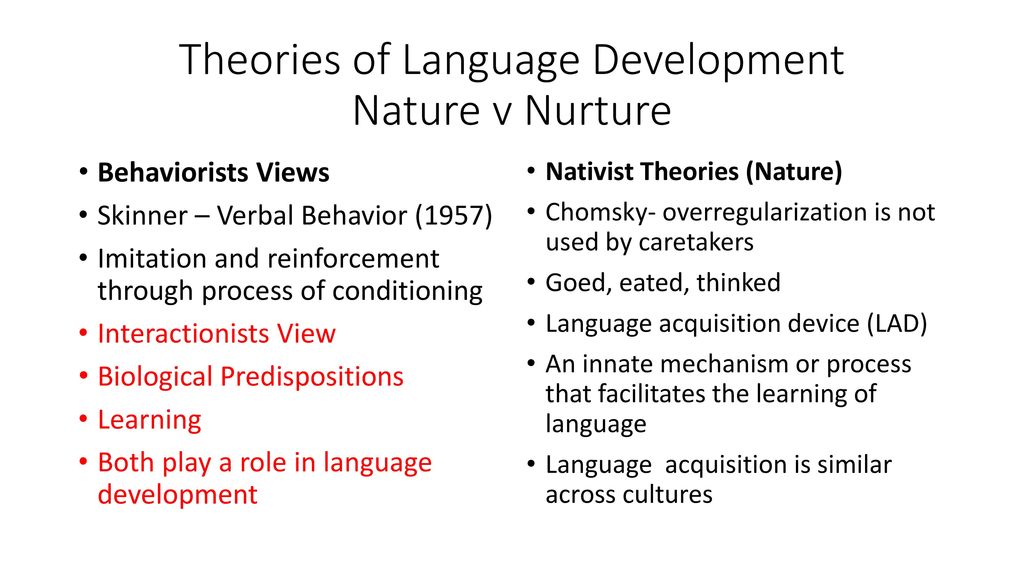 nature nurture language development