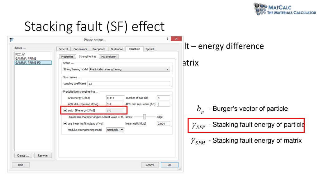 Stacking fault (SF) effect