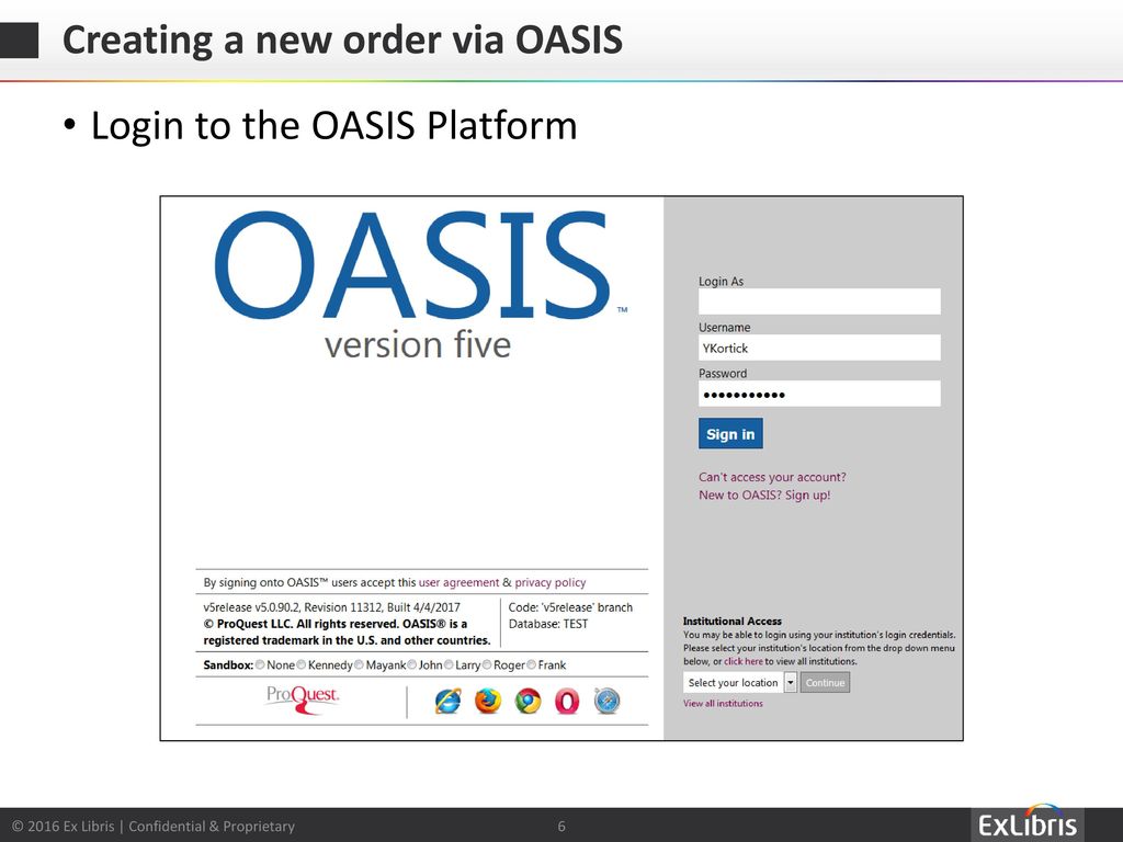 Oasis in sign www com Employee Services