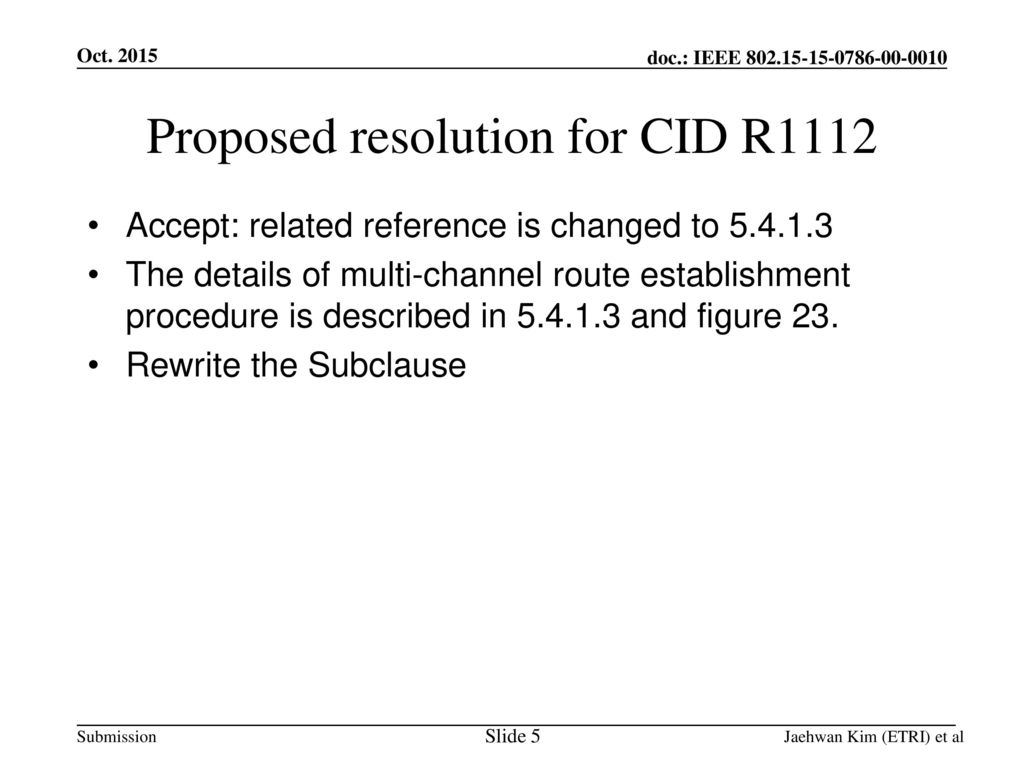Proposed resolution for CID R1112
