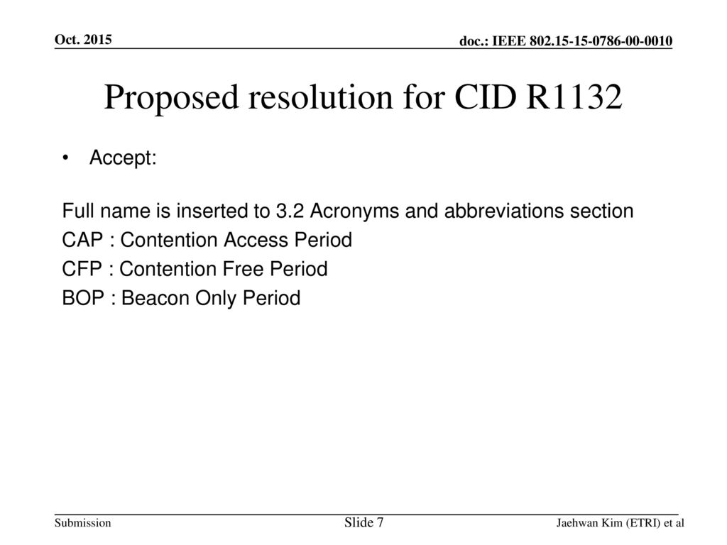 Proposed resolution for CID R1132
