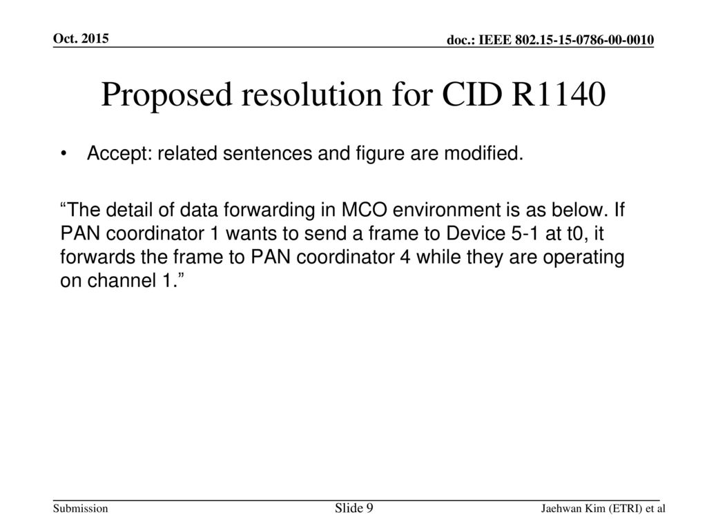 Proposed resolution for CID R1140