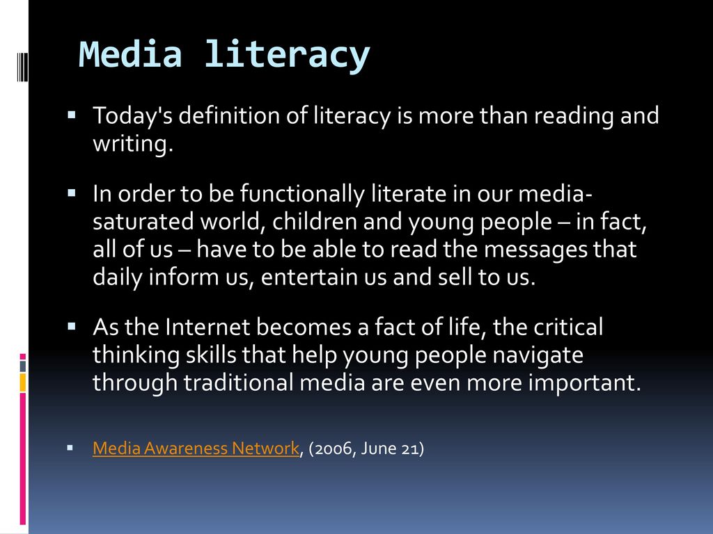 define media and information literacy essay