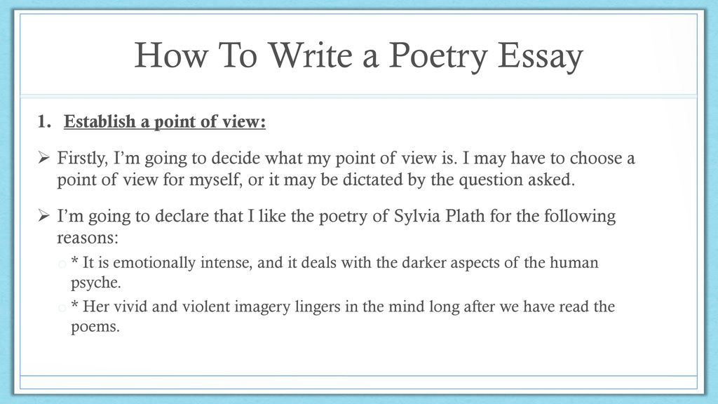 how to write a poetry essay example